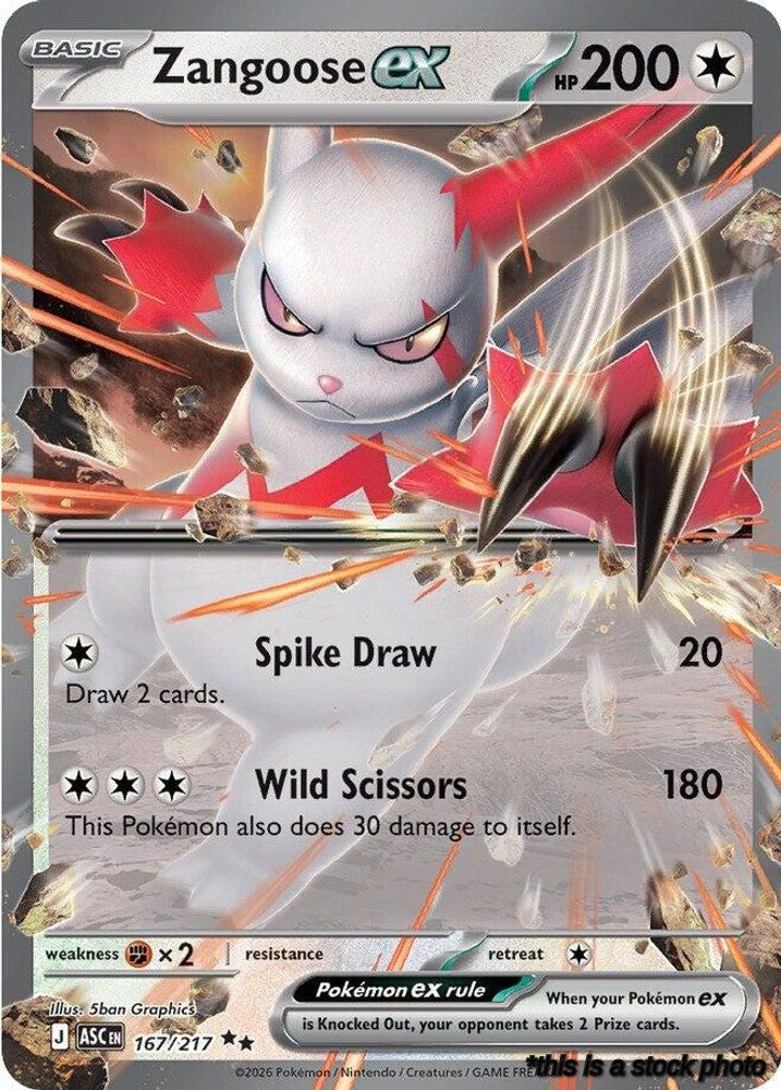 Holofoil Zangoose ex [167/217 Lightly Played ]