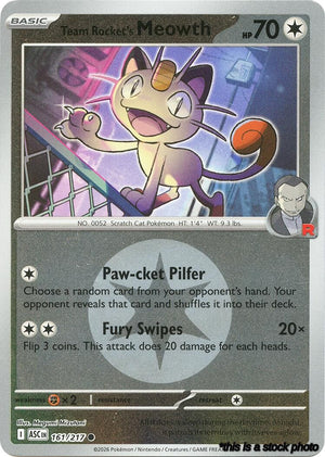 Reverse Holofoil Team Rocket's Meowth (Energy Symbol Pattern) [161/217 Near Mint ]
