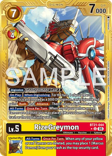 RizeGreymon - BT21-044 (Gold Border)