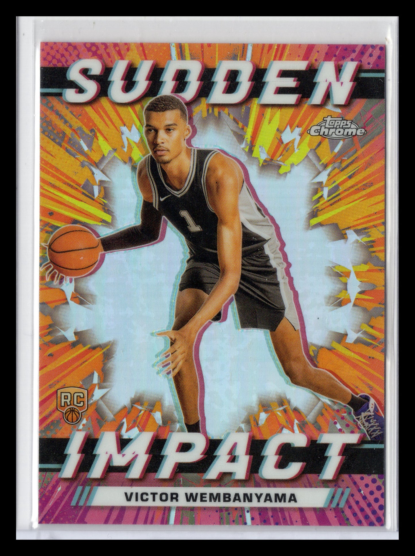 2023-24 Topps Chrome #SI-1 Victor Wembanyama Sudden Impact Refractor Orange
