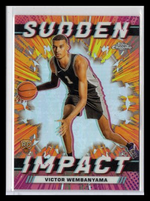 2023-24 Topps Chrome #SI-1 Victor Wembanyama Sudden Impact Refractor Orange