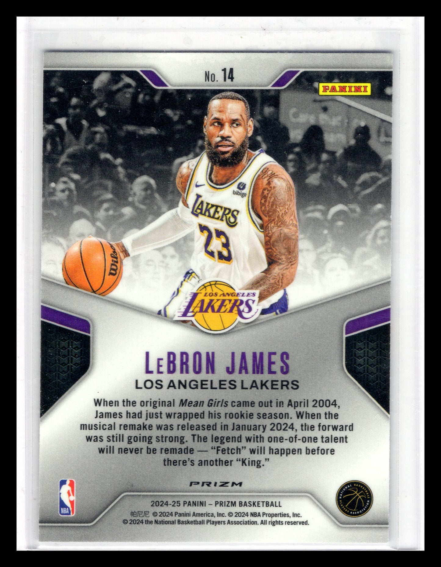 2024-25 Panini Prizm #14 LeBron James Dominance Prizms Silver