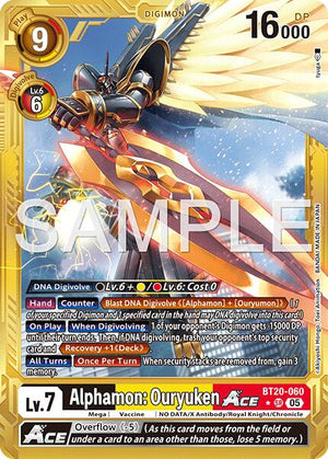 Alphamon: Ouryuken ACE (Gold Border) [AD-01 - BT20-060 SR]