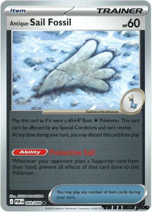 Reverse Holofoil Antique Sail Fossil [069/088 Near Mint ]