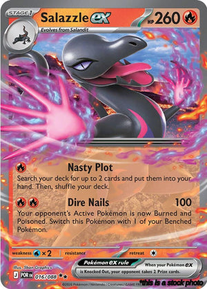 Double Rare Salazzle ex - 016/088 [016/088 Lightly Played ]