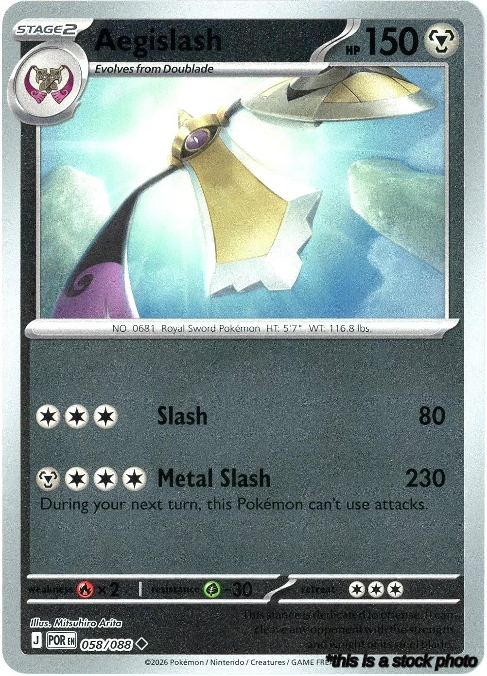Reverse Holofoil Aegislash [058/088 Near Mint ]