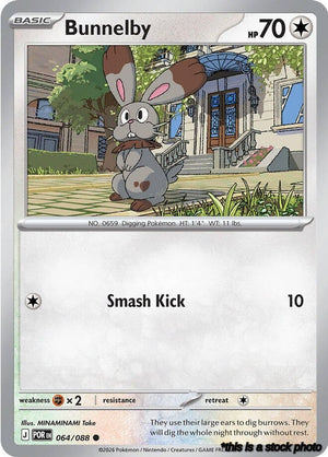 Reverse Holofoil Bunnelby [064/088 Near Mint ]