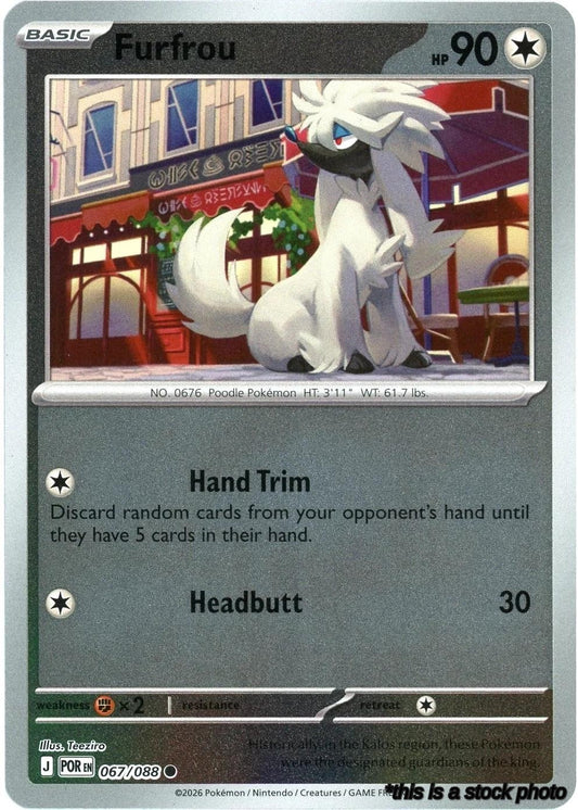 067/088 Furfrou Common Reverse Holofoil Lightly Played