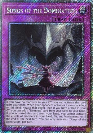 1st Edition Songs of the Dominators (Platinum Secret Rare) [RA05-EN081 Lightly Played] Platinum Secret Rare