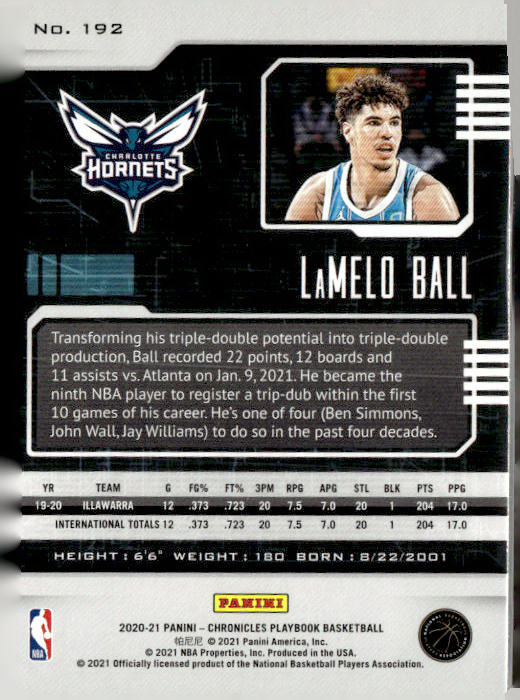2020-21 Panini Chronicles #192 LaMelo Ball Pink