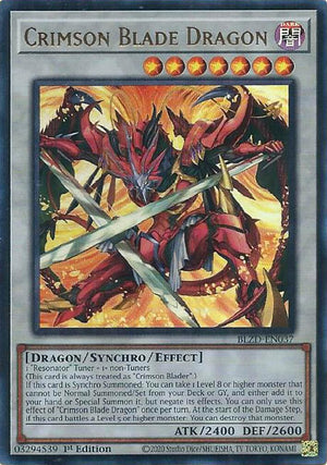 1st Edition Crimson Blade Dragon [BLZD-EN037 Near Mint] Ultra Rare