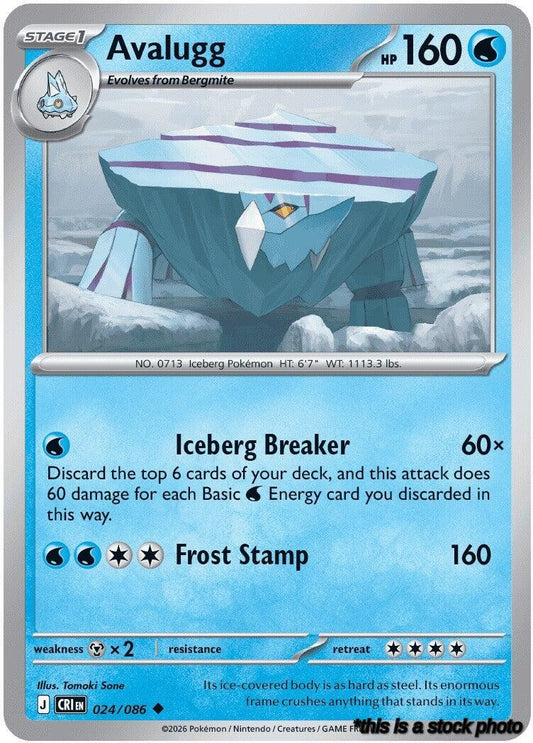 Reverse Holofoil Avalugg [024/086 Near Mint ]