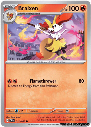 Common Braixen [012/086 Near Mint ]