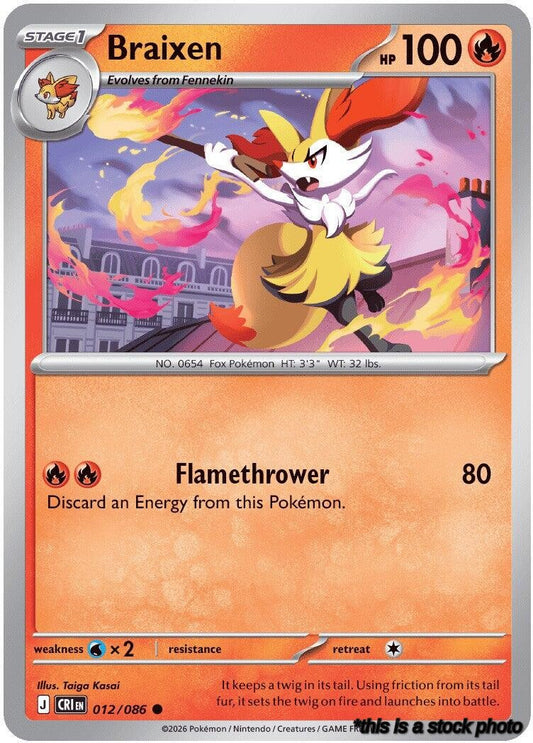Common Braixen [012/086 Near Mint ]