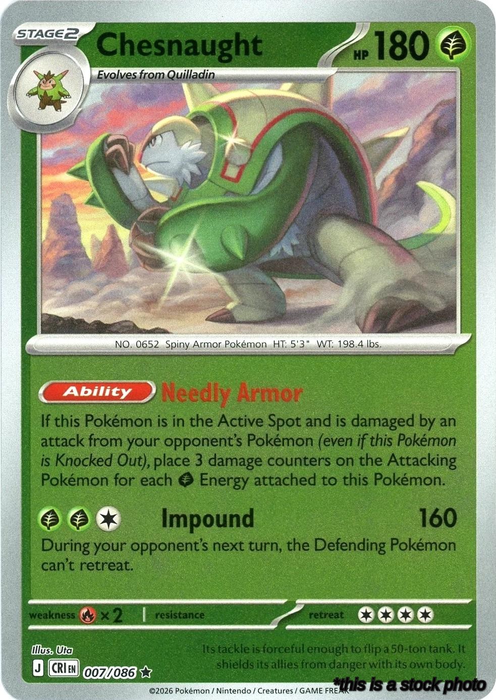 Reverse Holofoil Chesnaught [007/086 Near Mint ]