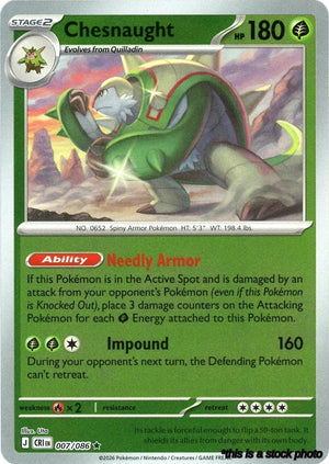 007/086 Chesnaught Rare Reverse Holofoil