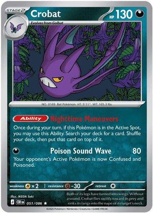 Rare Crobat - 051/086 [051/086 Near Mint ]