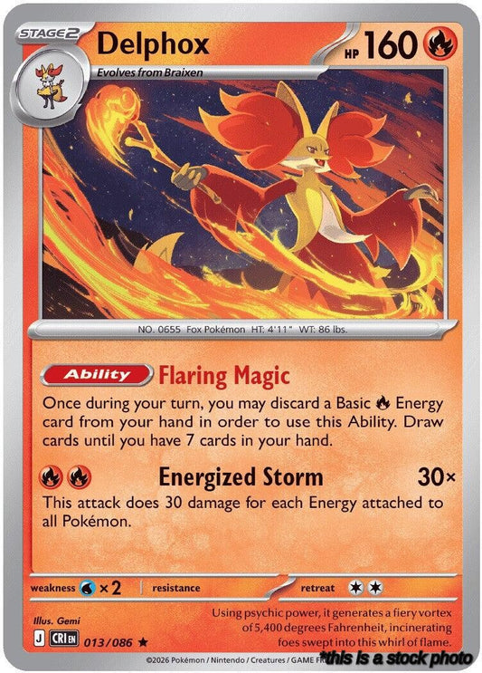 Rare Delphox [013/086 Near Mint ]