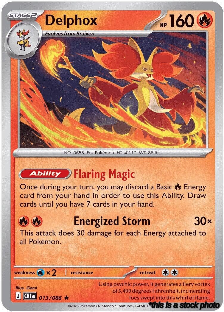 Rare Delphox [013/086 Near Mint ]