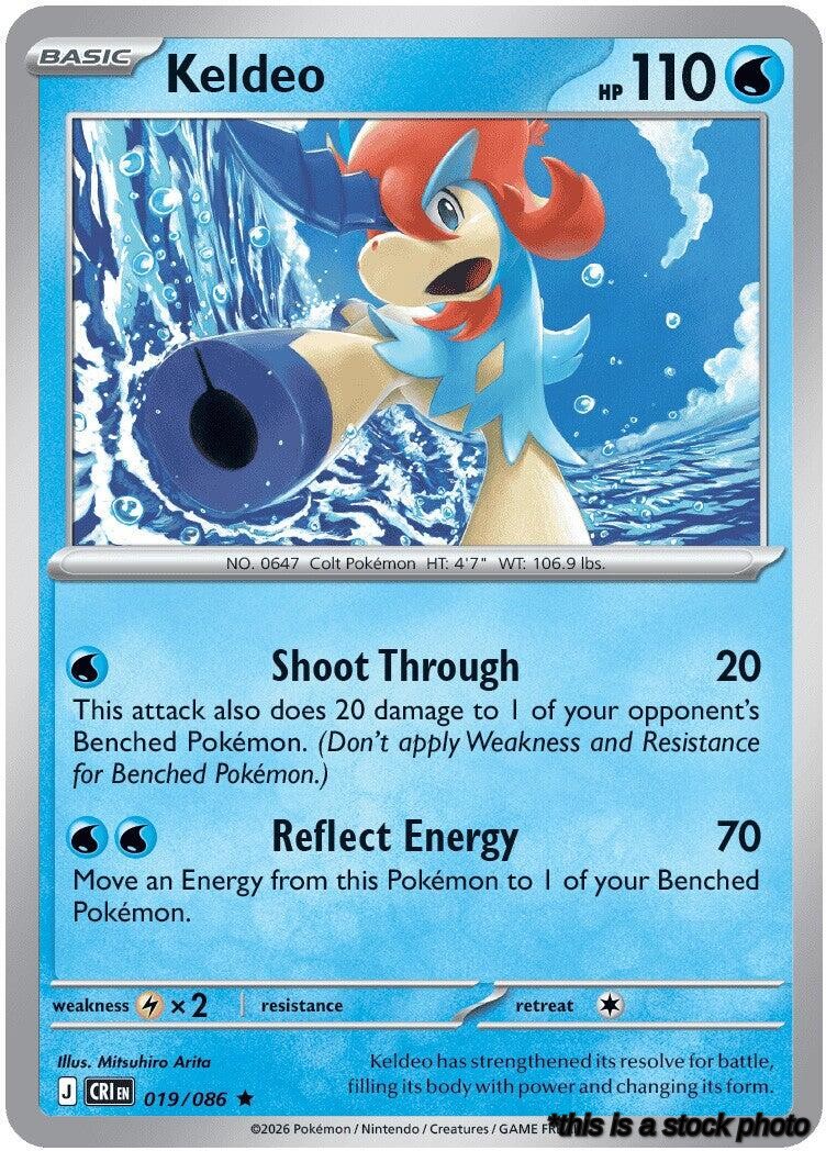 Reverse Holofoil Keldeo [019/086 Near Mint ]