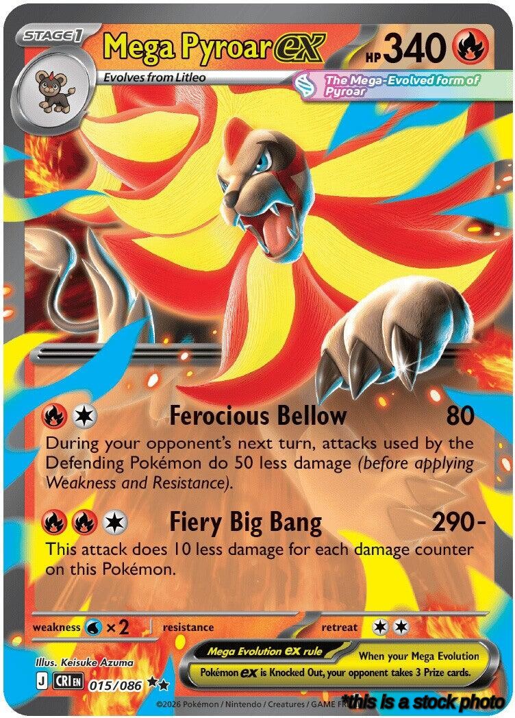 Holofoil Mega Pyroar ex - 015/086 [015/086 Near Mint ]