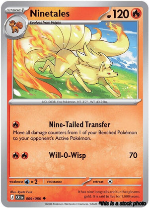 Reverse Holofoil Ninetales [009/086 Near Mint ]