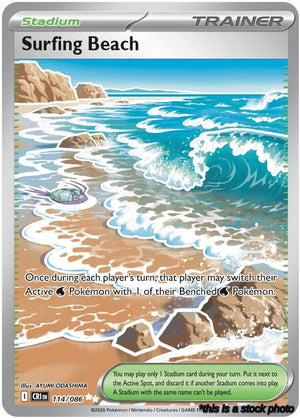 Holofoil Surfing Beach [114/086 Near Mint ]
