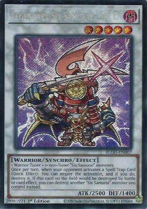 1st Edition Legendary Six Samurai - Shi En [BLGG-EN007 Near Mint] Secret Rare