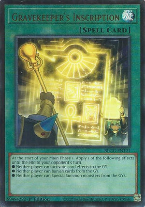 1st Edition Gravekeeper's Inscription [BLGG-EN121 Near Mint] Ultra Rare