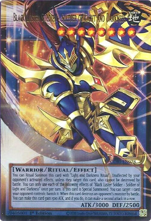 1st Edition Black Luster Soldier - Soldier of Light and Darkness (Extended Art) [CORI-EN028 Near Mint] Ultra Rare