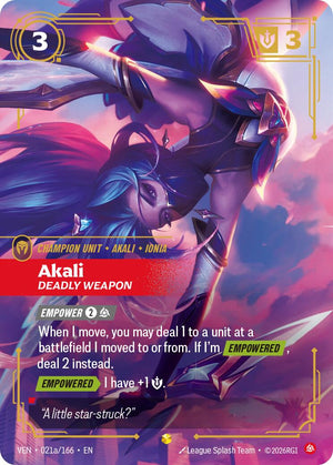 Akali - Deadly Weapon (Alternate Art) [021a/166]