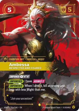 136a/166-VEN Ambessa, Respected and Feared (Alternate Art) Showcase