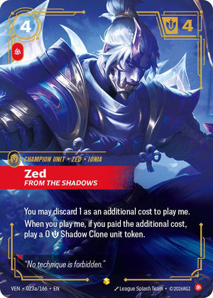 Zed - From the Shadows (Alternate Art) [023a/166]