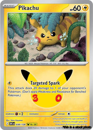 Pikachu - 038/128 Pikachu Rare Holofoil