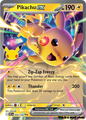 054/128 Pikachu ex Double Rare Holofoil