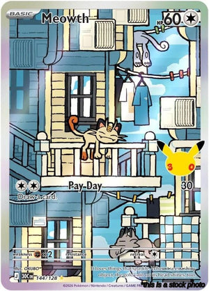 144/128 Meowth Illustration Rare Holofoil