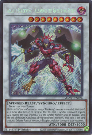 1St Edition Assault Blackwing - Kusanagi the Gathering Storm (Secret Rare) [MAMO-EN026 Lightly Played] Secret Rare