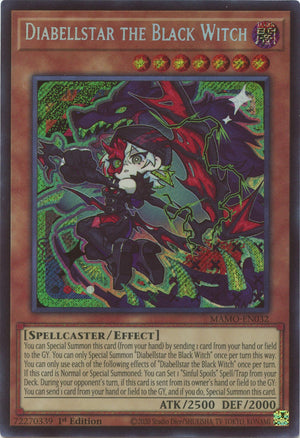 1St Edition Diabellstar the Black Witch (Secret Rare) [MAMO-EN032 Near Mint] Secret Rare