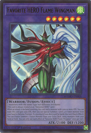 1St Edition Favorite HERO Flame Wingman [MAMO-EN005 Near Mint] Ultra Rare