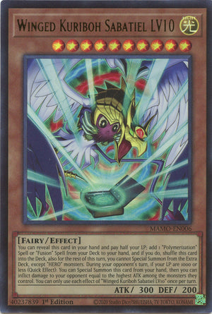 1St Edition Winged Kuriboh Sabatiel LV10 [MAMO-EN006 Near Mint] Ultra Rare