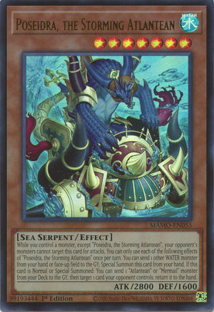 1St Edition Poseidra, the Storming Atlantean [MAMO-EN055 Near Mint] Ultra Rare