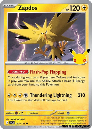 055/128 Zapdos Common Holofoil