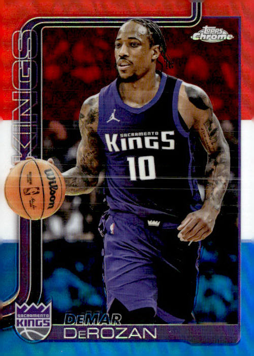 2025-26 Topps Chrome #240 DeMar DeRozan Red White and Blue Refractor