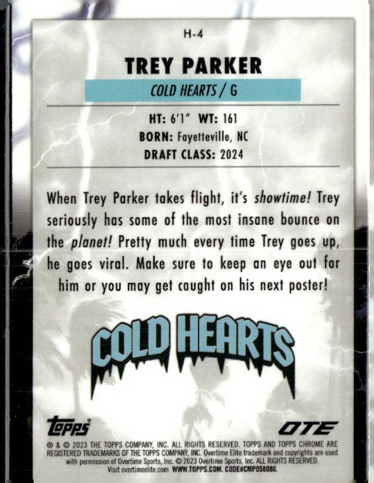 2022-23 Topps Chrome Overtime Elite #H-4 Trey Parker Hurricane
