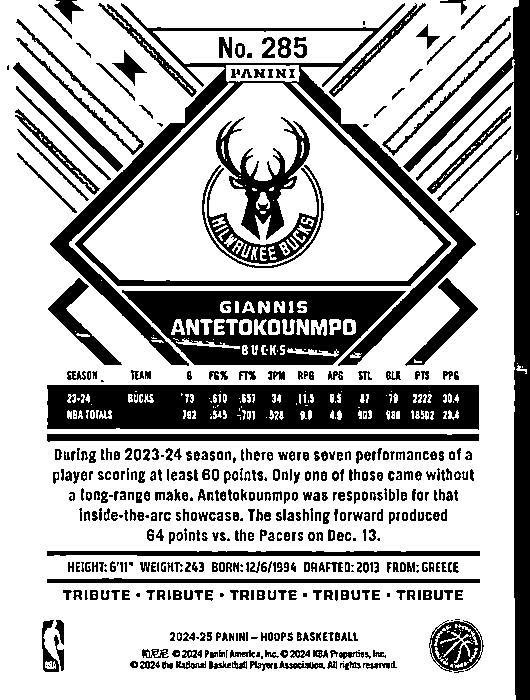2024-25 Hoops #285 Giannis Antetokounmpo