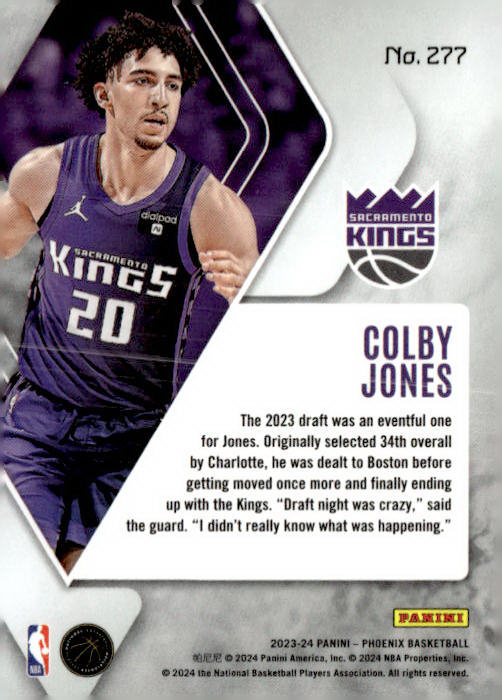 2023-24 Panini Phoenix #277 Colby Jones Phoenix Teal Lazer