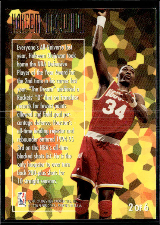 1994-95 Ultra #2 Hakeem Olajuwon Defensive Gems