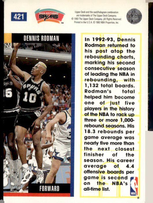 1993-94 Upper Deck #421 Dennis Rodman