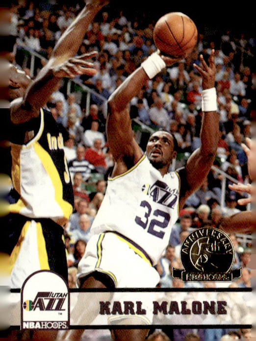 1993-94 Hoops #218 Karl Malone Fifth Anniversary Gold