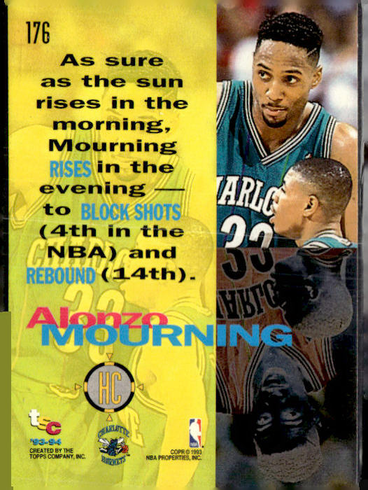 1993-94 Stadium Club #176 Alonzo Mourning First Day Issue